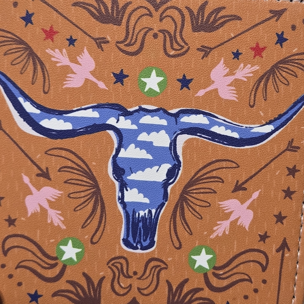 Reversible Coasters LONGHORN COASTERS Texas Western bull horn, SET OF 4 - Picture 6 of 16